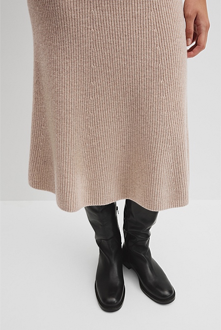 Australian Cotton Blend Knit Midi Skirt