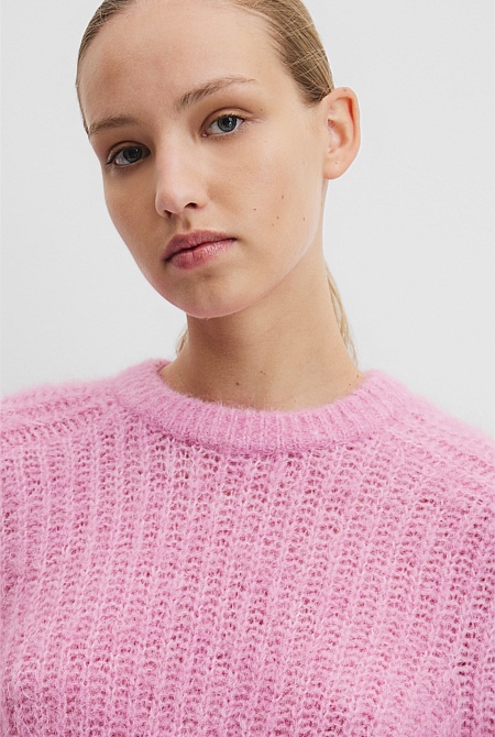 Fluffy Crew Neck Knit