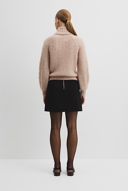 Lofty Merino Wool Funnel Neck Knit