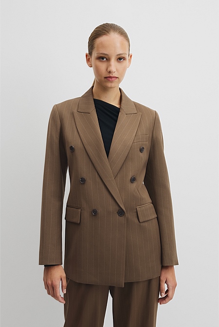 Pinstripe Double Breasted Blazer Pinstripe Double Breasted Blazer
