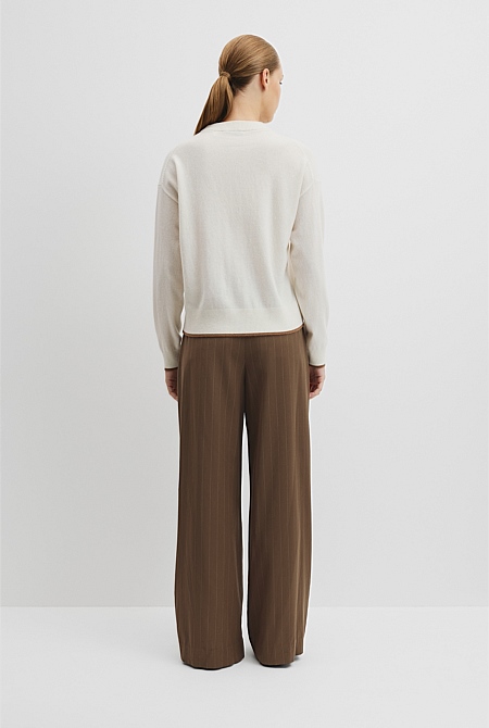 Tipped Crew Neck Knit