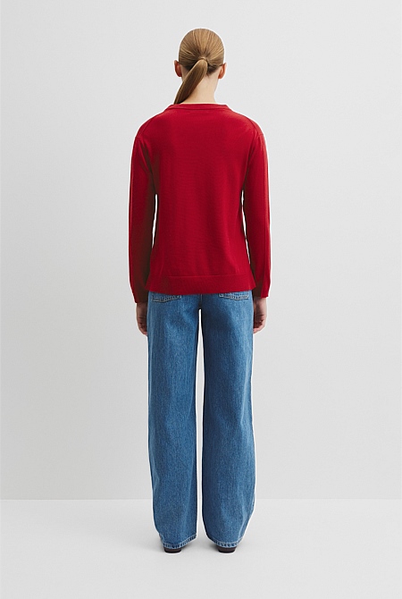 Lightweight Merino Wool V-Neck Knit