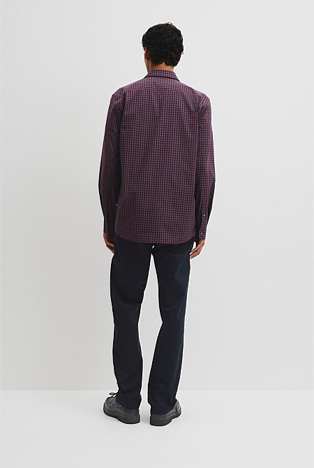 Slim Fit Cotton Check Shirt