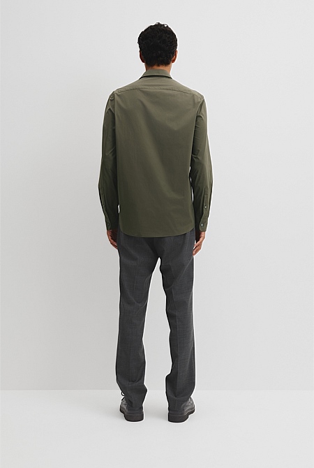 Slim Fit Stretch Cotton Shirt