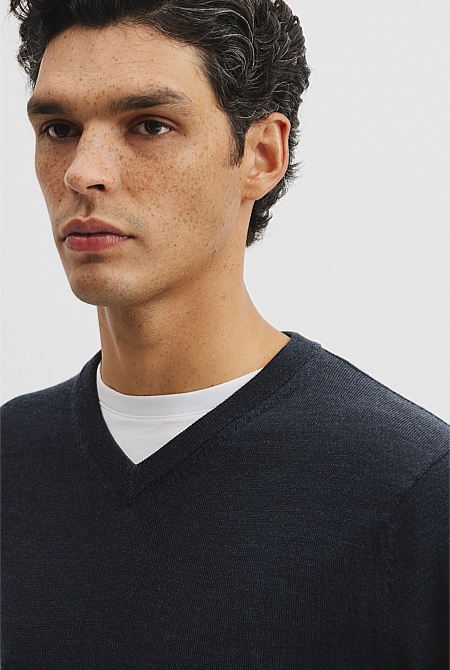 Merino Wool V-Neck Knit