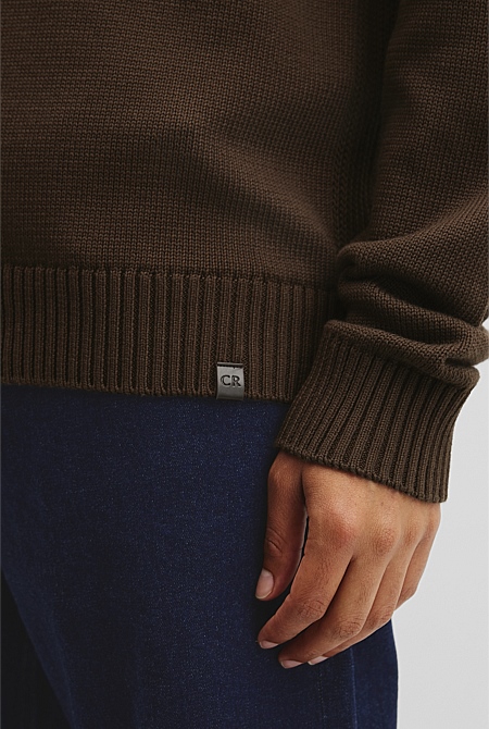 Australian Good Earth Cotton Half Zip Knit