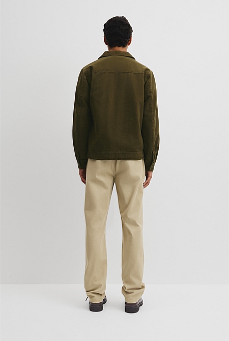 Garment Dyed Zip Harrington Jacket