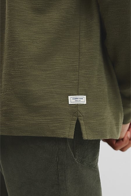 Long Sleeve Cotton Slub T-Shirt