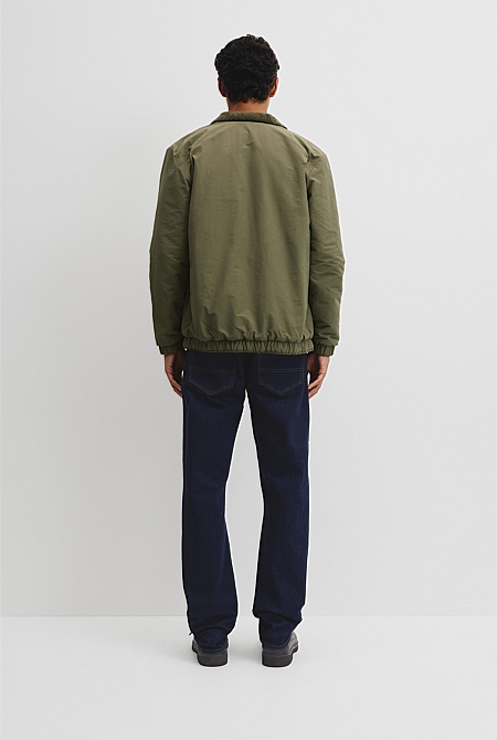 Reverse Sherpa Zip Through Jacket