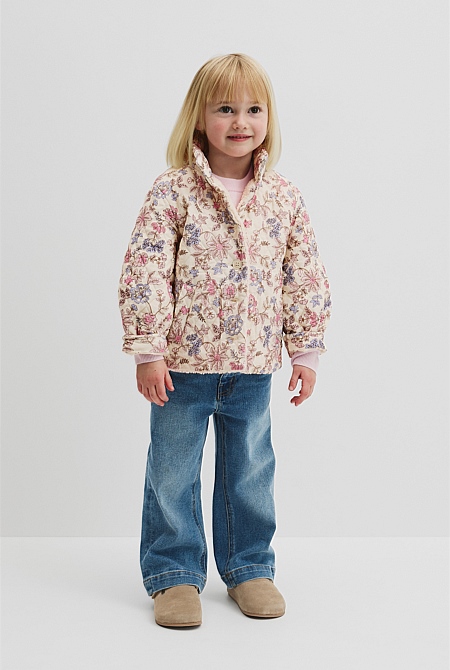 Organically Grown Cotton Print Sherpa Lined Jacket Organically Grown Cotton Print Sherpa Lined Jacket
