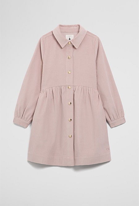 Organically Grown Cotton Cord Button Through Dress