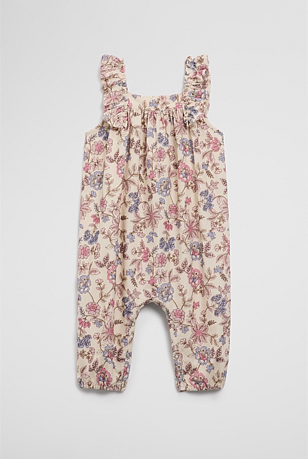 Organically Grown Cotton Ruffle Cord Overall