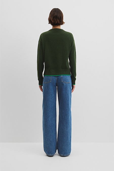 Tipped Crew Neck Knit