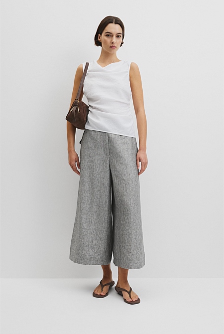 Ruched Linen Tank