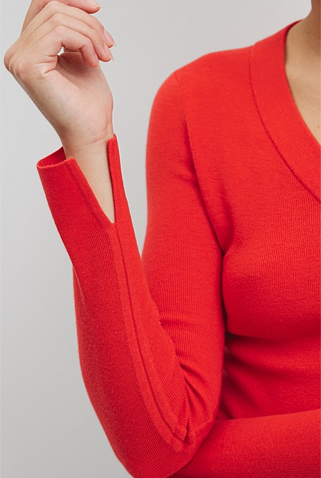 Wool Silk V-Neck Neck Wool Silk V-Neck Neck