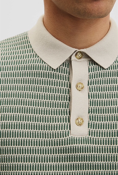Australian Cotton Textured Knit Polo