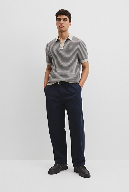 Australian Cotton Textured Knit Polo Australian Cotton Textured Knit Polo