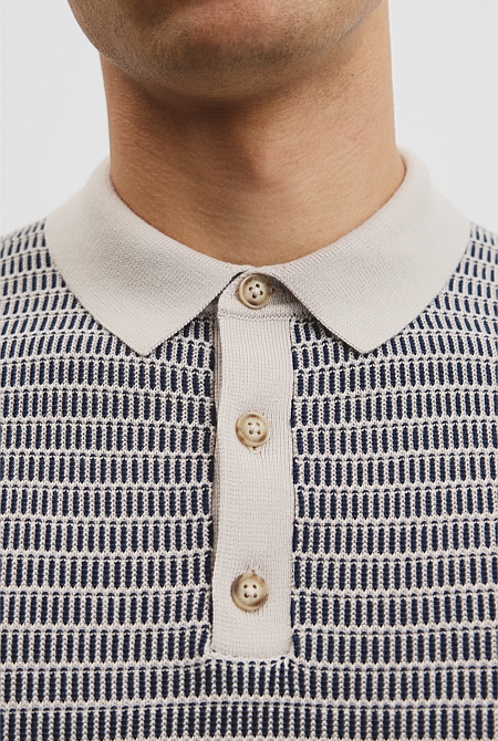 Australian Cotton Textured Knit Polo