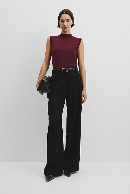 Merino Mock Neck Knit