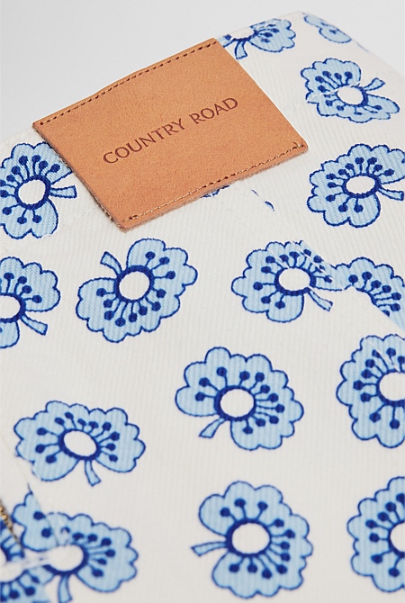 Printed Denim Skirt