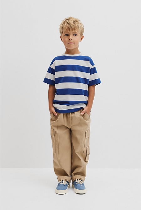 Oversized Stripe Short Sleeve T-Shirt