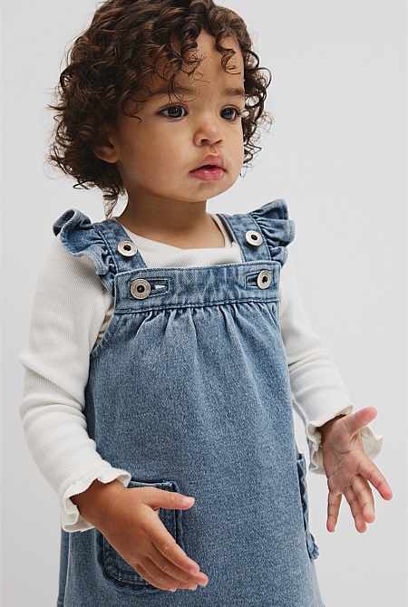 Scallop Denim Pinafore Scallop Denim Pinafore