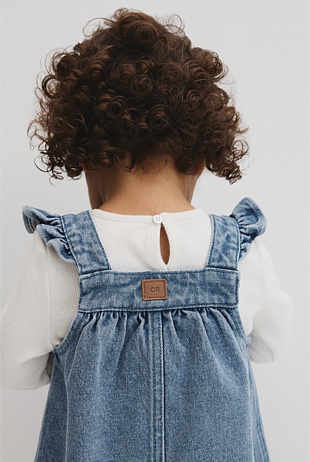 Scallop Denim Pinafore