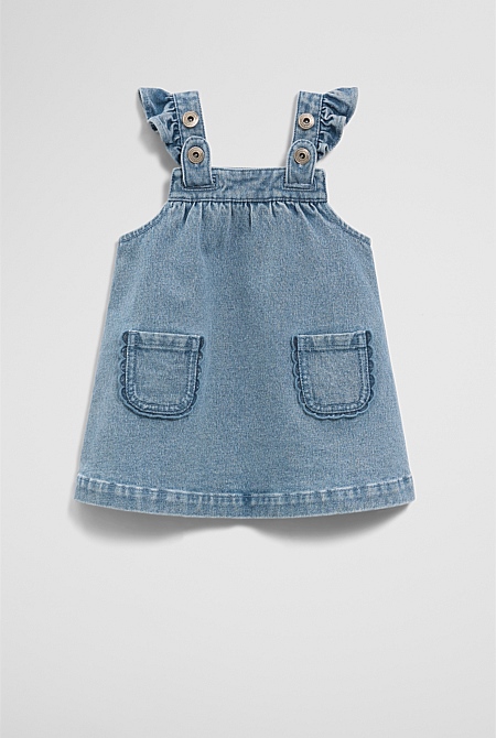 Scallop Denim Pinafore