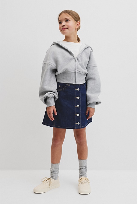 Teen Australian Cotton Cropped Zip Through Jacket`