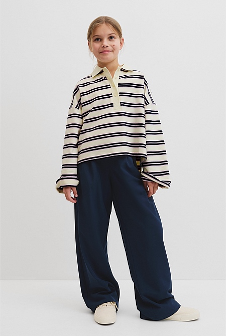 Teen Organically Grown Cotton Long Sleeve Stripe Rugby Top