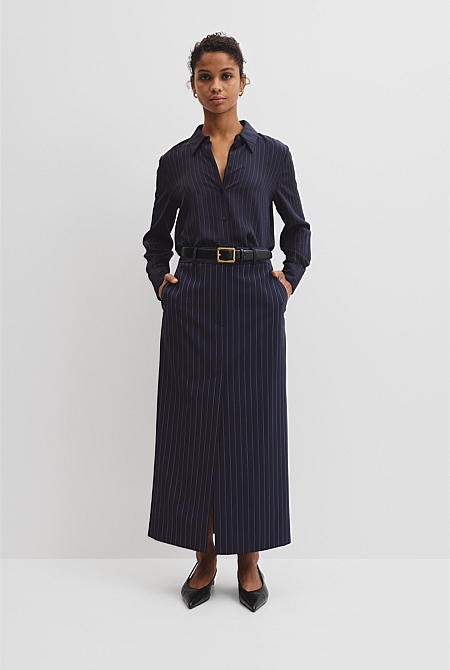 Pinstripe Silk Shirt Pinstripe Silk Shirt