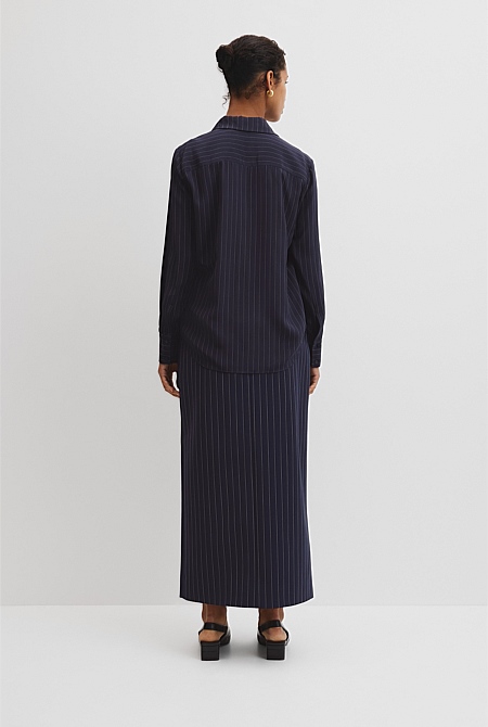Pinstripe Silk Shirt
