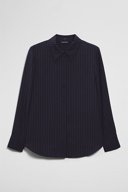 Pinstripe Silk Shirt