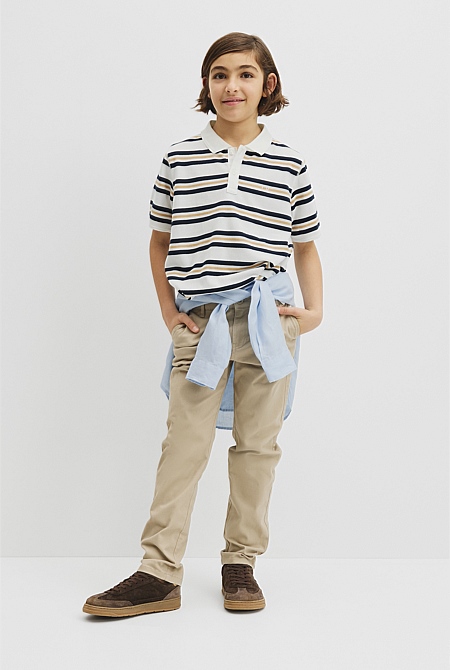 Teen Australian Cotton Stripe Polo