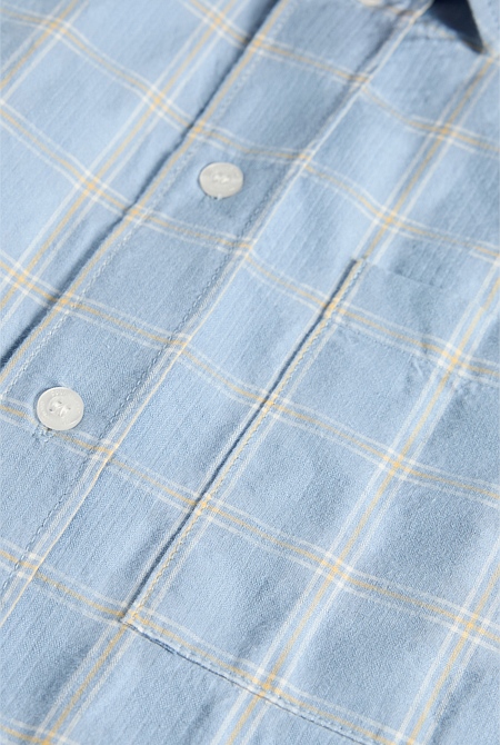 Teen Contrast Check Short Sleeve Shirt