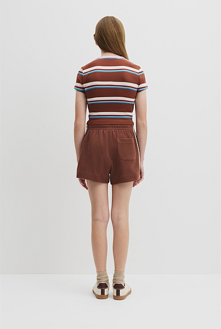 Teen Australian Cotton Blend Short Sleeve Rib T-Shirt