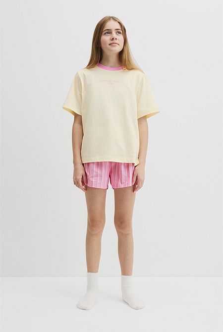 Teen Australian Cotton Short Sleeve Stripe Sleep Set