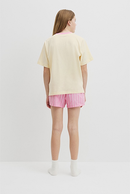 Teen Australian Cotton Short Sleeve Stripe Sleep Set