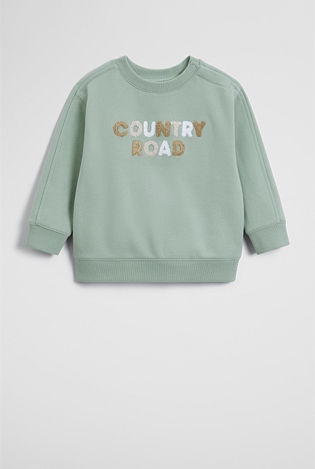 Australian Cotton Contrast Boucle Sweat
