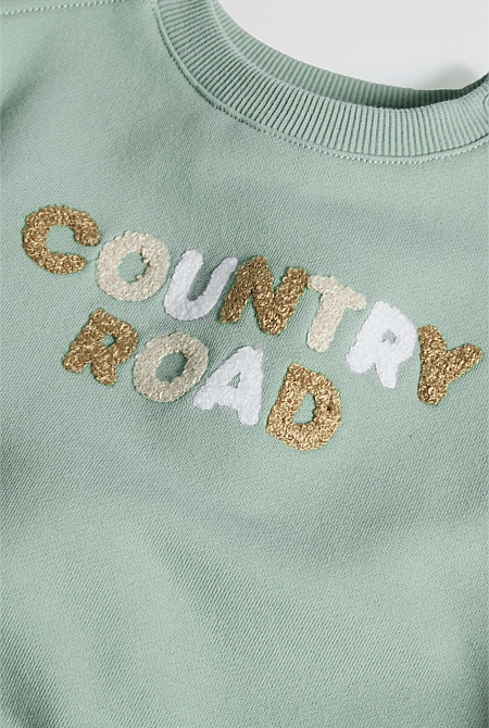 Australian Cotton Contrast Boucle Sweat