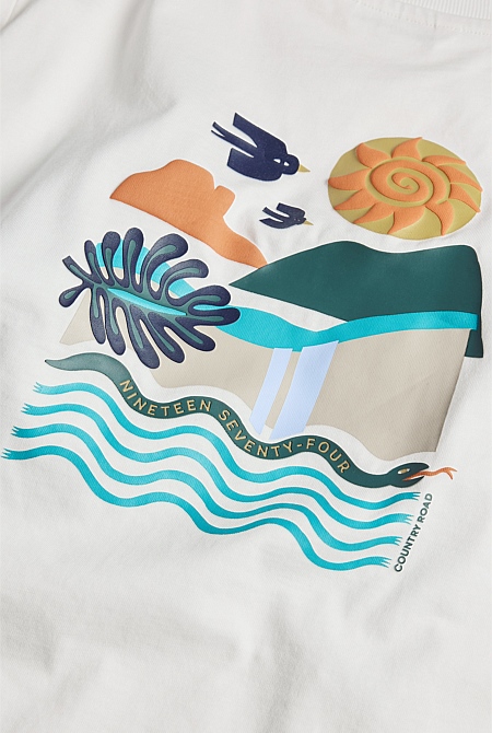 Australian Cotton Relaxed Mountain Short Sleeve T-Shirt