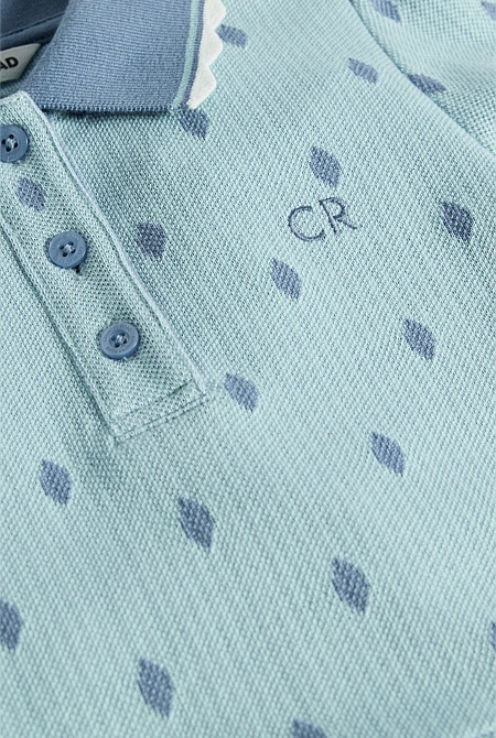 Australian Cotton Short Sleeve Jacquard Polo Dress