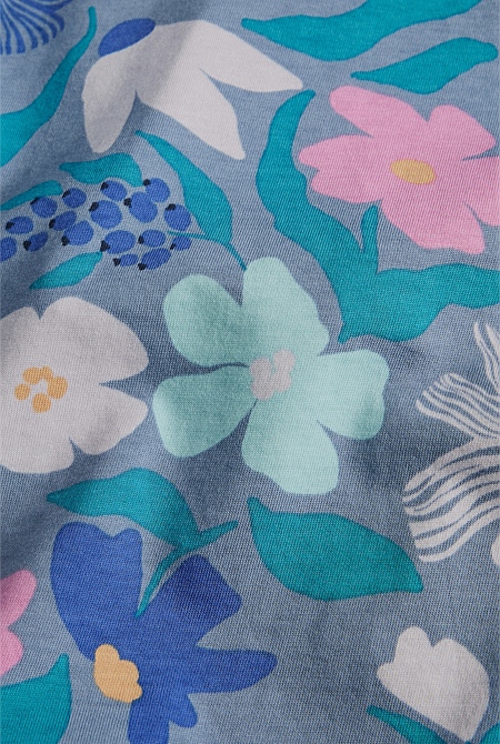 Australian Cotton Short Sleeve Yardage Print T-Shirt