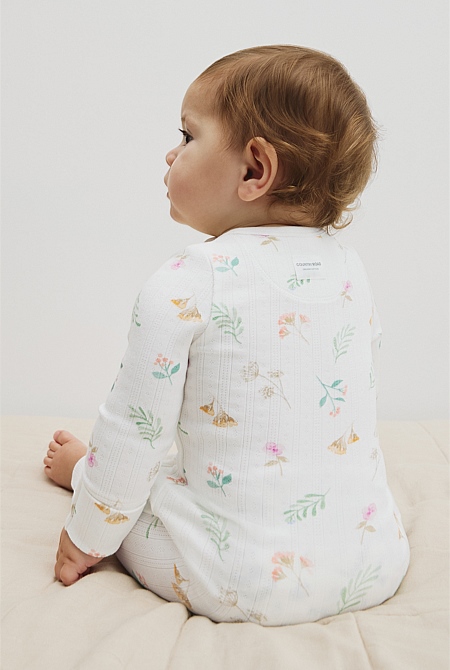 Organically Grown Cotton Blend Pointelle Jumpsuit