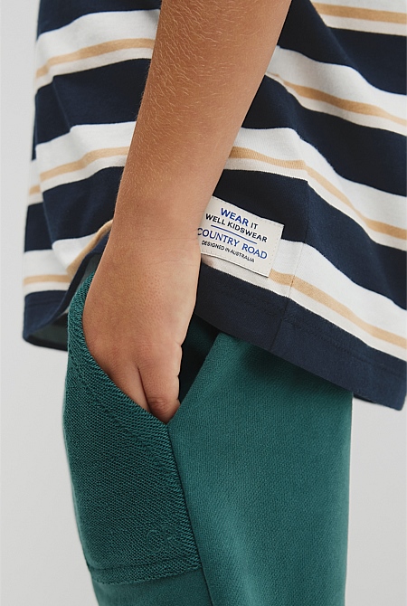 Australian Cotton Oversized Stripe Short Sleeve Tee
