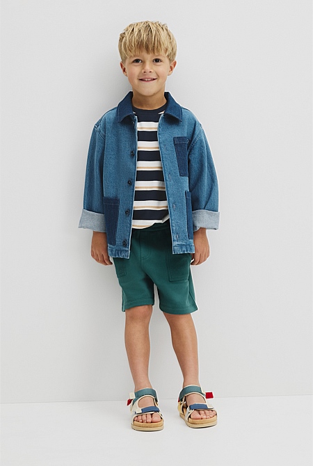 Australian Cotton Oversized Stripe Short Sleeve Tee