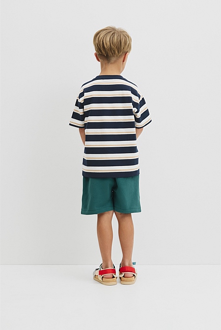 Australian Cotton Oversized Stripe Short Sleeve Tee