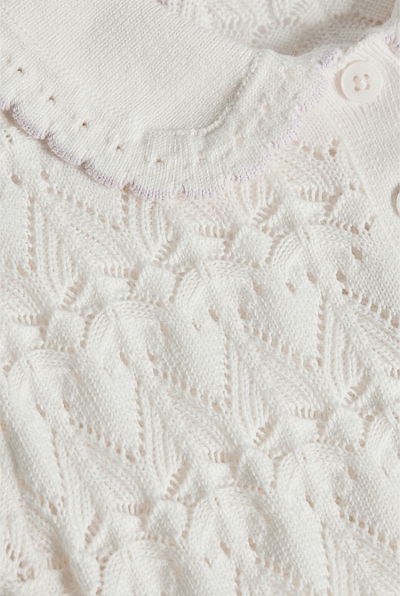 Australian Cotton Short Sleeve Collar Knit Top