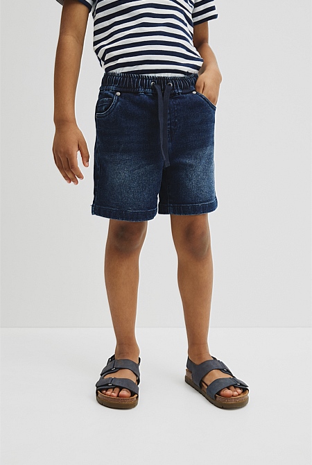 Pull On Denim Straight Pant
