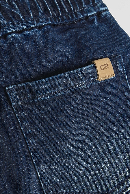 Pull On Denim Straight Pant
